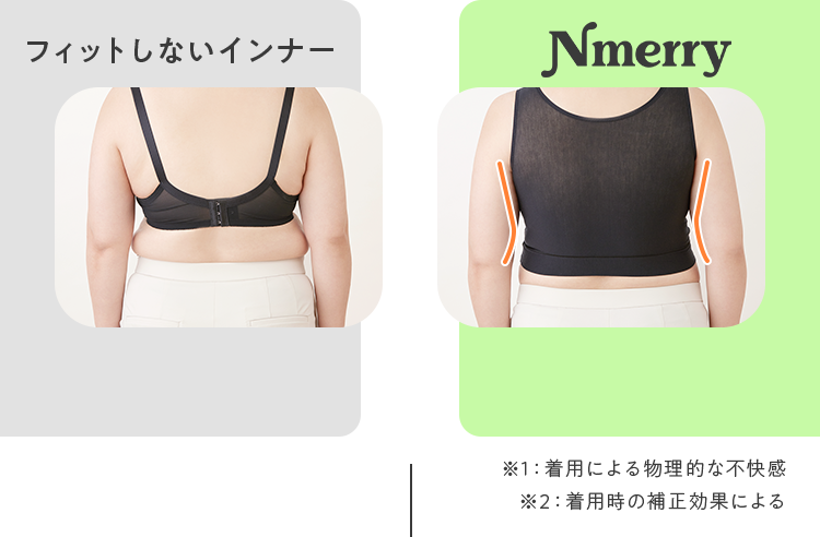 フィットしないインナーとNmerryの違い